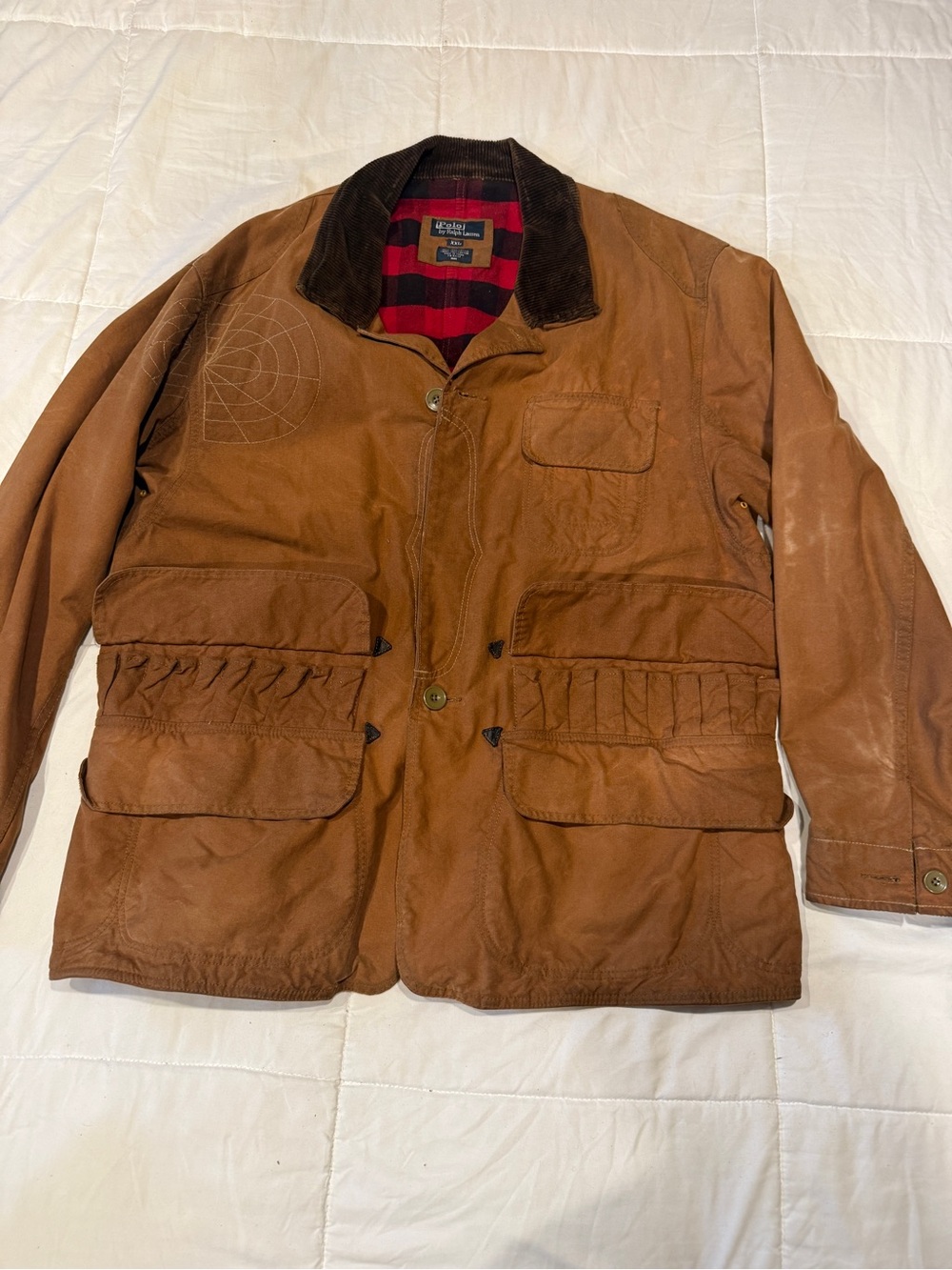 Polo by Ralph Lauren waxed hunting Jacket; Corduroy Collar (20 SG Shell sleeves)